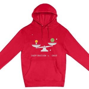 Envy Vs. Inspiration Motivational Confidence Fitness Workout Premium Pullover Hoodie