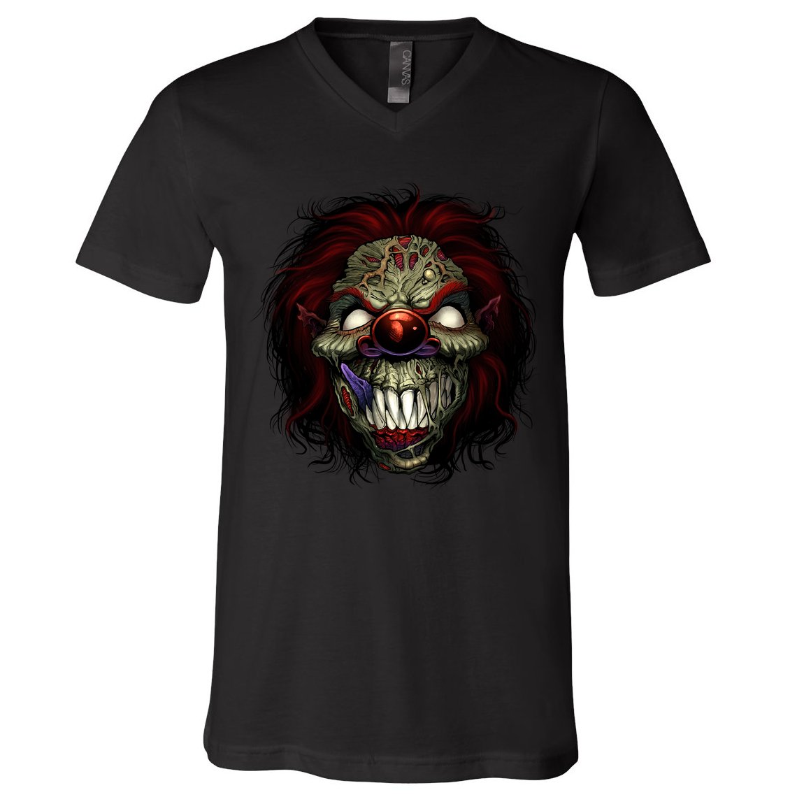 Evil Clown Smiling V-Neck T-Shirt