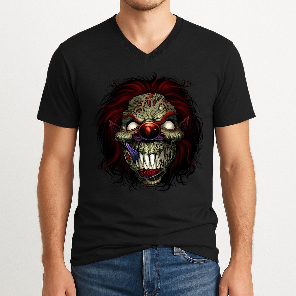Evil Clown Smiling V-Neck T-Shirt