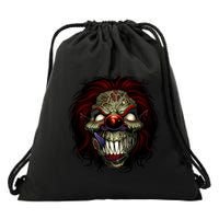 Evil Clown Smiling Drawstring Bag