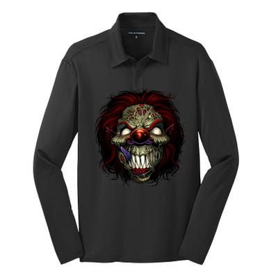 Evil Clown Smiling Silk Touch Performance Long Sleeve Polo