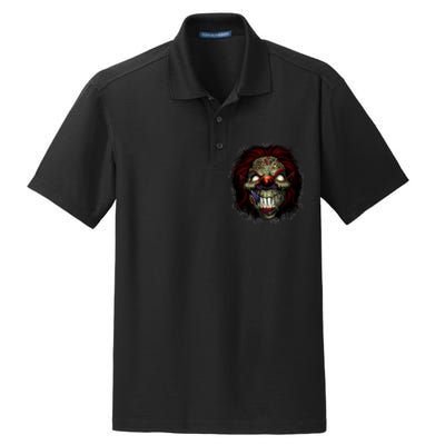 Evil Clown Smiling Dry Zone Grid Polo