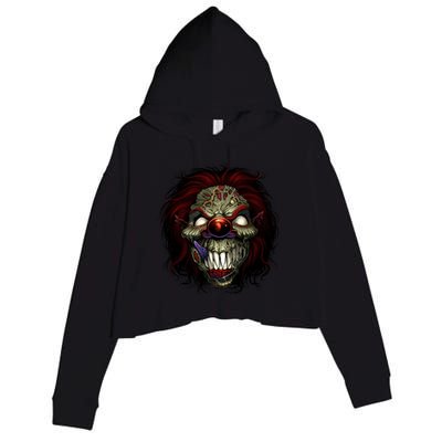 Evil Clown Smiling Crop Fleece Hoodie