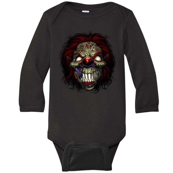 Evil Clown Smiling Baby Long Sleeve Bodysuit