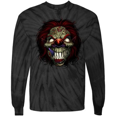 Evil Clown Smiling Tie-Dye Long Sleeve Shirt