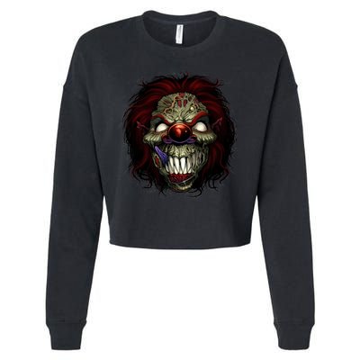 Evil Clown Smiling Cropped Pullover Crew