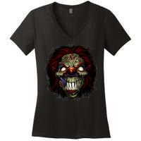 Evil Clown Smiling Women's V-Neck T-Shirt