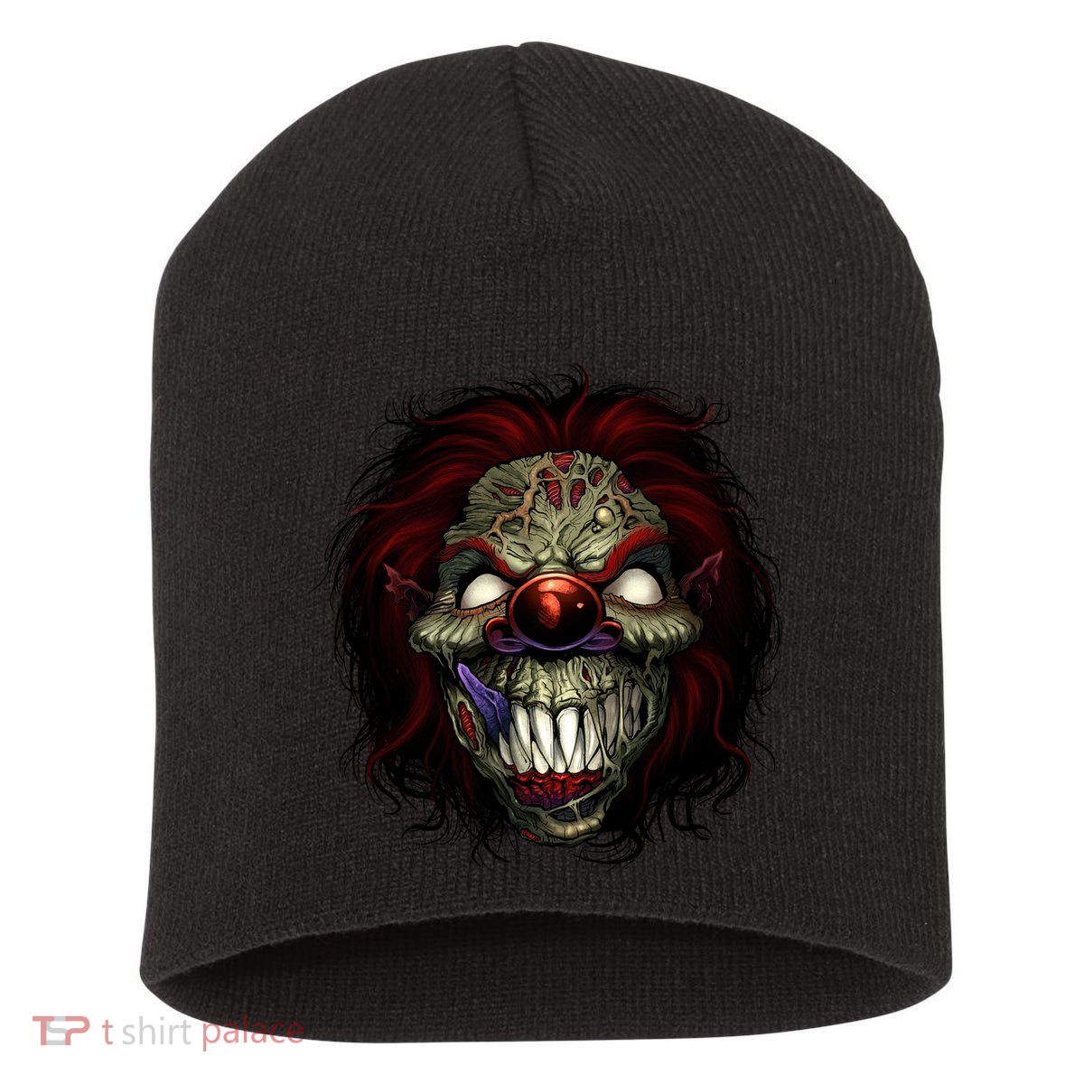 Evil Clown Smiling Short Acrylic Beanie