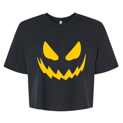 Evil Pumpkin Face Bella+Canvas Jersey Crop Tee