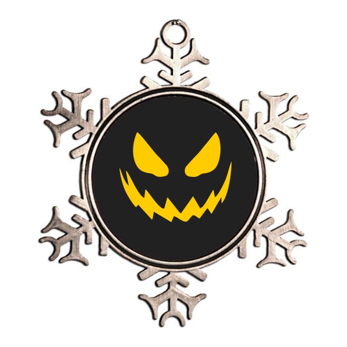 Evil Pumpkin Face Metallic Star Ornament