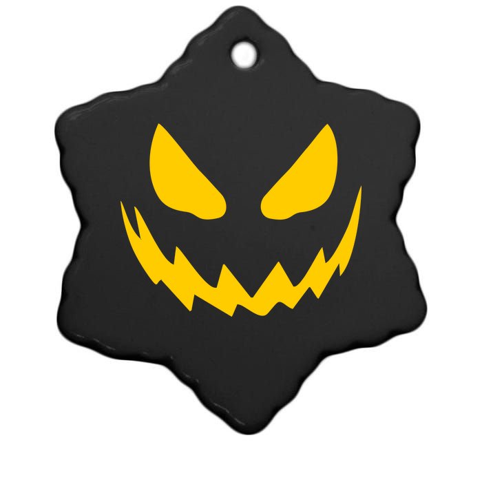 Evil Pumpkin Face Ceramic Star Ornament