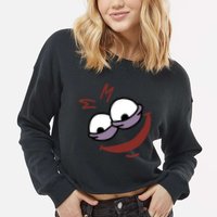 Evil Savage Meme Cropped Pullover Crew