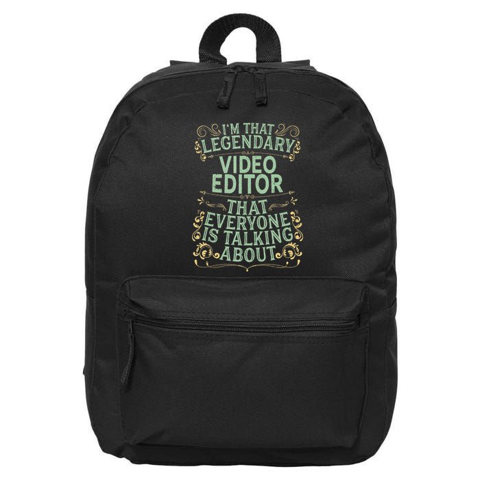 Editing Videographer Legendary Video Editor 16 in Basic Backpack