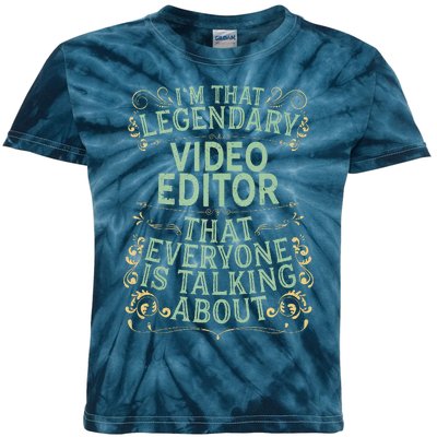 Editing Videographer Legendary Video Editor Kids Tie-Dye T-Shirt