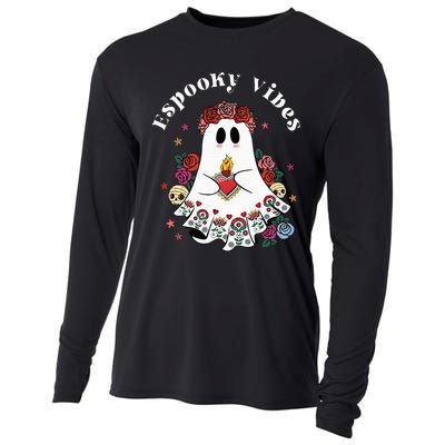 Espooky Vibes Maestra Halloween Spanish Mexican Teacher Cooling Performance Long Sleeve Crew