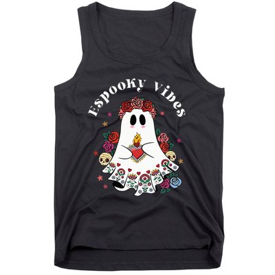 Espooky Vibes Maestra Halloween Spanish Mexican Teacher Tank Top