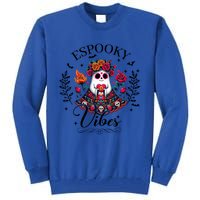 Espooky Vibes Mexican Ghost Spooky Conchas Flowers Halloween Meaningful Gift Tall Sweatshirt