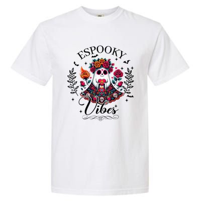 Espooky Vibes Mexican Ghost Spooky Conchas Flowers Halloween Meaningful Gift Garment-Dyed Heavyweight T-Shirt