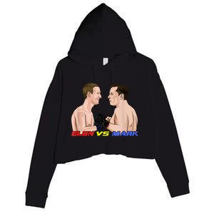 Elon Vs Mark Crop Fleece Hoodie