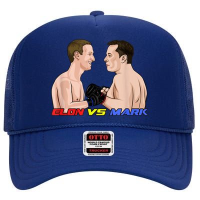 Elon Vs Mark High Crown Mesh Back Trucker Hat