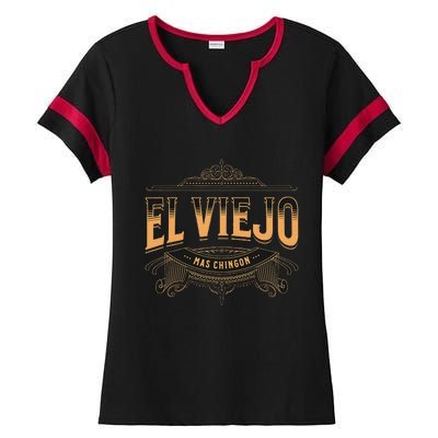 El Viejo Mas Chingon Ladies Halftime Notch Neck Tee