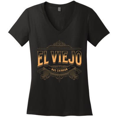 El Viejo Mas Chingon Women's V-Neck T-Shirt