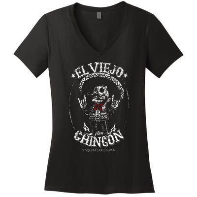 El Viejo Mas Chingon Cinco De Mayo Mexican Women's V-Neck T-Shirt