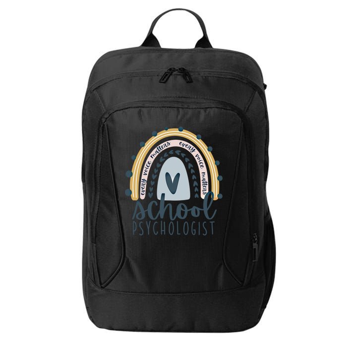 Every Voice Matters Rainbow Psych School Psychologist Funny Gift City Backpack