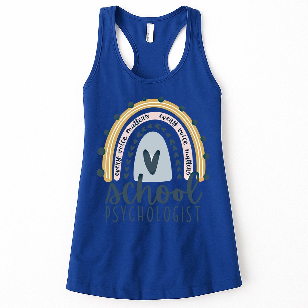 Every Voice Matters Rainbow Psych School Psychologist Funny Gift Womens Tank Top