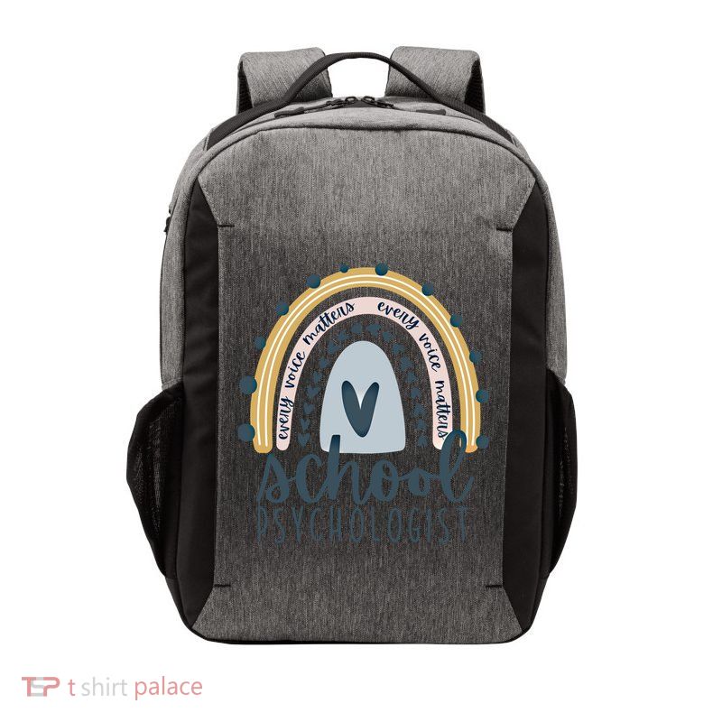 Every Voice Matters Rainbow Psych School Psychologist Funny Gift Vector Backpack