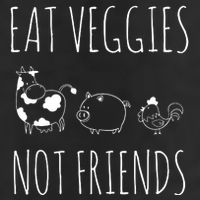 Eat Veggies Not Friends Vegan Vegetarian 7 Panel Mesh Trucker Snapback Hat