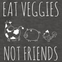 Eat Veggies Not Friends Vegan Vegetarian Vector Backpack
