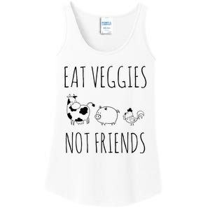 Eat Veggies Not Friends Vegan Vegetarian Ladies Essential Tank