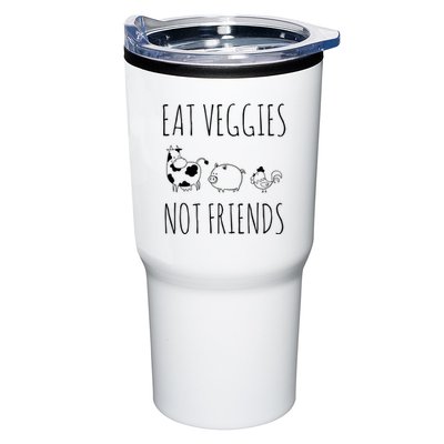 Eat Veggies Not Friends Vegan Vegetarian Tumbler