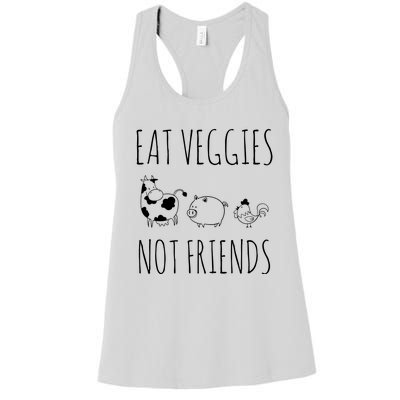 Eat Veggies Not Friends Vegan Vegetarian Women's Racerback Tank