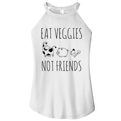 Eat Veggies Not Friends Vegan Vegetarian Women’s Perfect Tri Rocker Tank