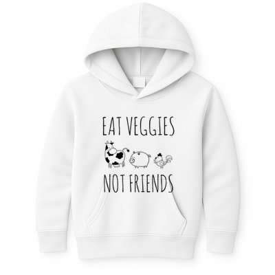 Eat Veggies Not Friends Vegan Vegetarian Kids Hoodie