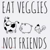 Eat Veggies Not Friends Vegan Vegetarian Kids T-Shirt