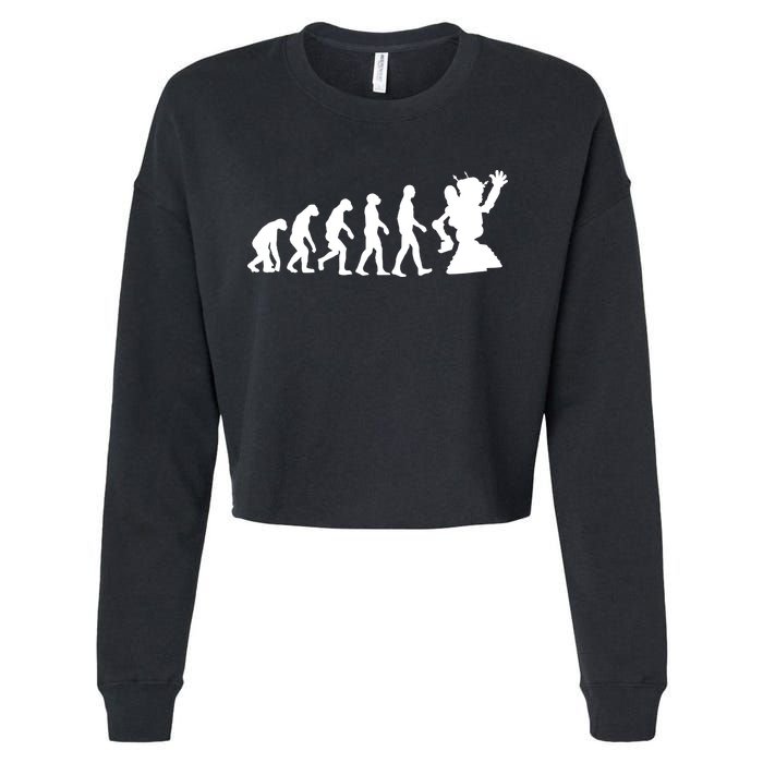 Evolution A Robot Cropped Pullover Crew