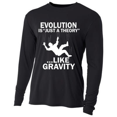 Evolution Is Just A Theory Like Gravity Cooling Performance Long Sleeve Crew