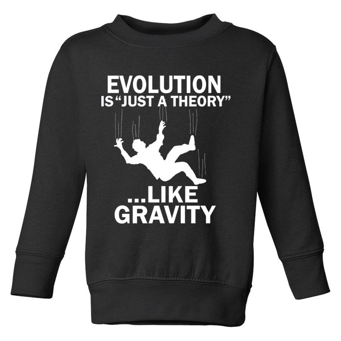 Evolution Is Just A Theory Like Gravity Toddler Sweatshirt
