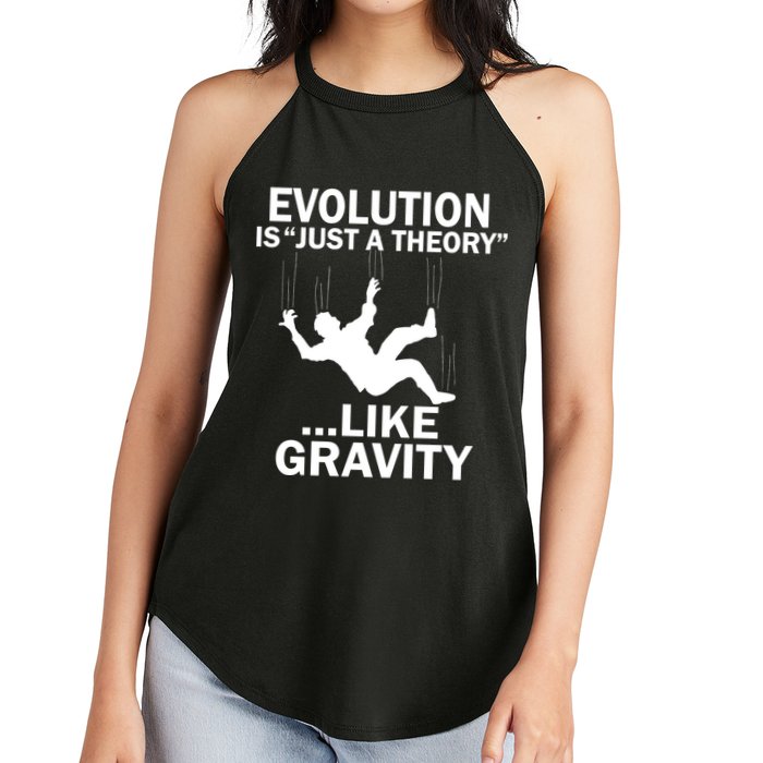Evolution Is Just A Theory Like Gravity Women's Perfect Tri Rocker Tank