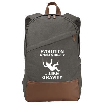 Evolution Is Just A Theory Like Gravity Cotton Canvas Backpack