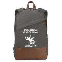 Evolution Is Just A Theory Like Gravity Cotton Canvas Backpack
