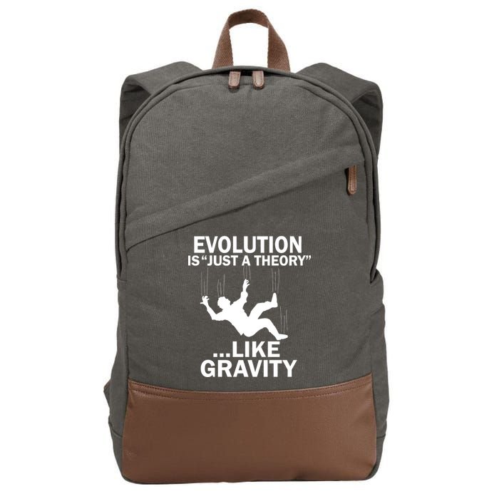 Evolution Is Just A Theory Like Gravity Cotton Canvas Backpack