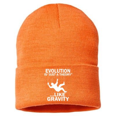 Evolution Is Just A Theory Like Gravity Sustainable Knit Beanie