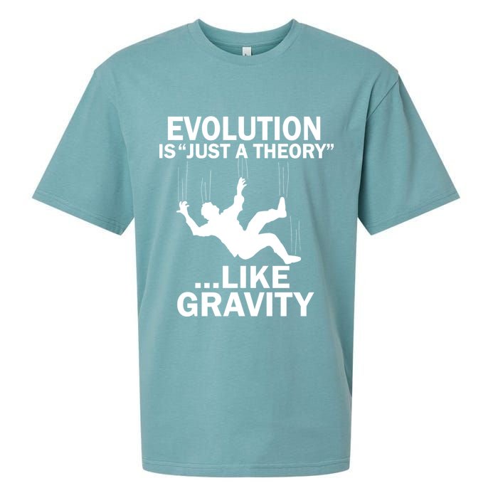 Evolution Is Just A Theory Like Gravity Sueded Cloud Jersey T-Shirt