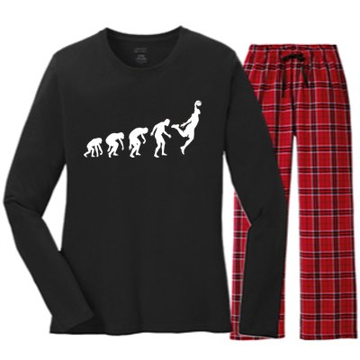 Evolution of a Hooper Basetball Player Design Women's Long Sleeve Flannel Pajama Set 