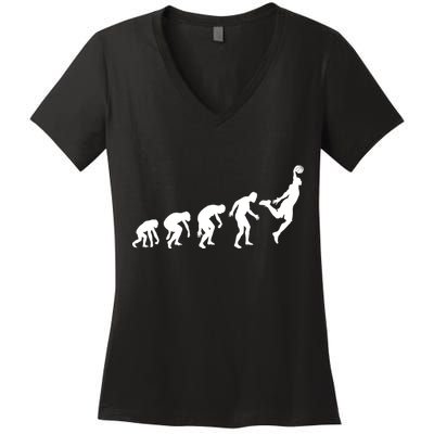 Evolution of a Hooper Basetball Player Design Women's V-Neck T-Shirt