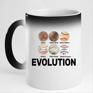 Evolution Of Baseball 11oz Black Color Changing Mug